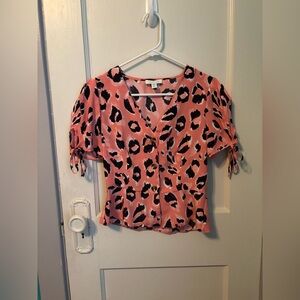 SZ 2 Pink leopard print blouse